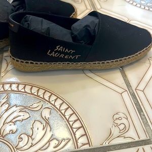 Black Saint Laurent Espadrilles- New in Box
